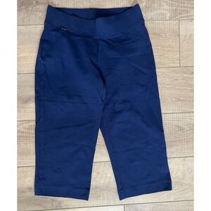 Lands' End Crop Pant Starfish Women's Navy‎ Capri Cotton Blend Size Small